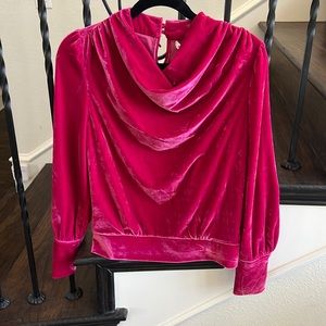 Anthropologie Pink Velvet Top